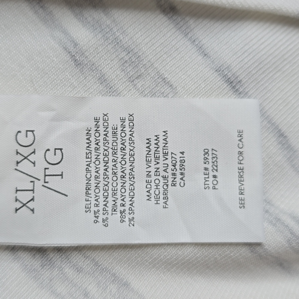 Cabi 5930 White Gray Stripped Atc Habit Long Sleeve Oversized Tshirt Size XL - Picture 6 of 8